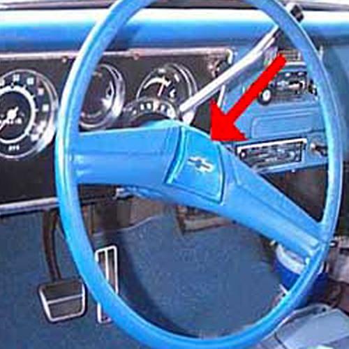 1969-1972 Horn Button Blue With Blue Bowtie Chevrolet Pickup Truck