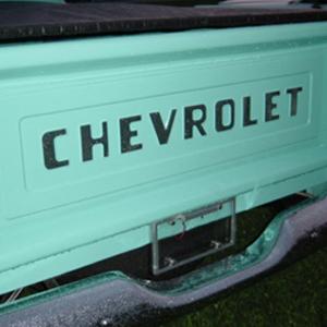 1954-1972 Tailgate Block Letters Decal Stepside Black Chevrolet Pickup Truck