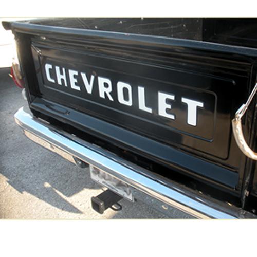 1954-1972 Tailgate Block Letters Decal Stepside White Chevrolet Pickup Truck