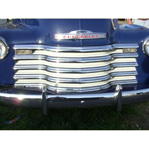 1947-1953 Grille Chrome with Ivory Back Splash Set of 5 Bars and Uprights Chevrolet Pickup Truck