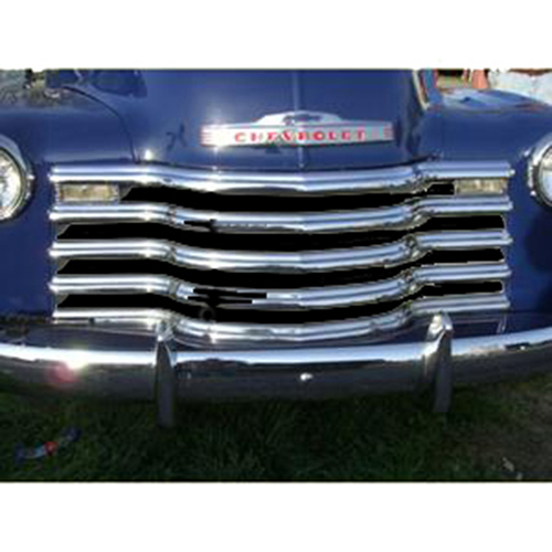 1947-1953 Grille Chrome with Black Back Splash Set of 5 Bars and Uprights Chevrolet Pickup Truck
