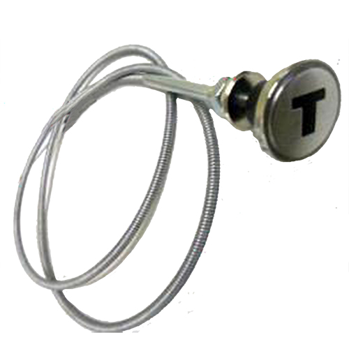 1947-1953 Throttle Cable with Stainless Over Maroon Knob with Letter T Chevrolet and GMC Pickup & Big Truck