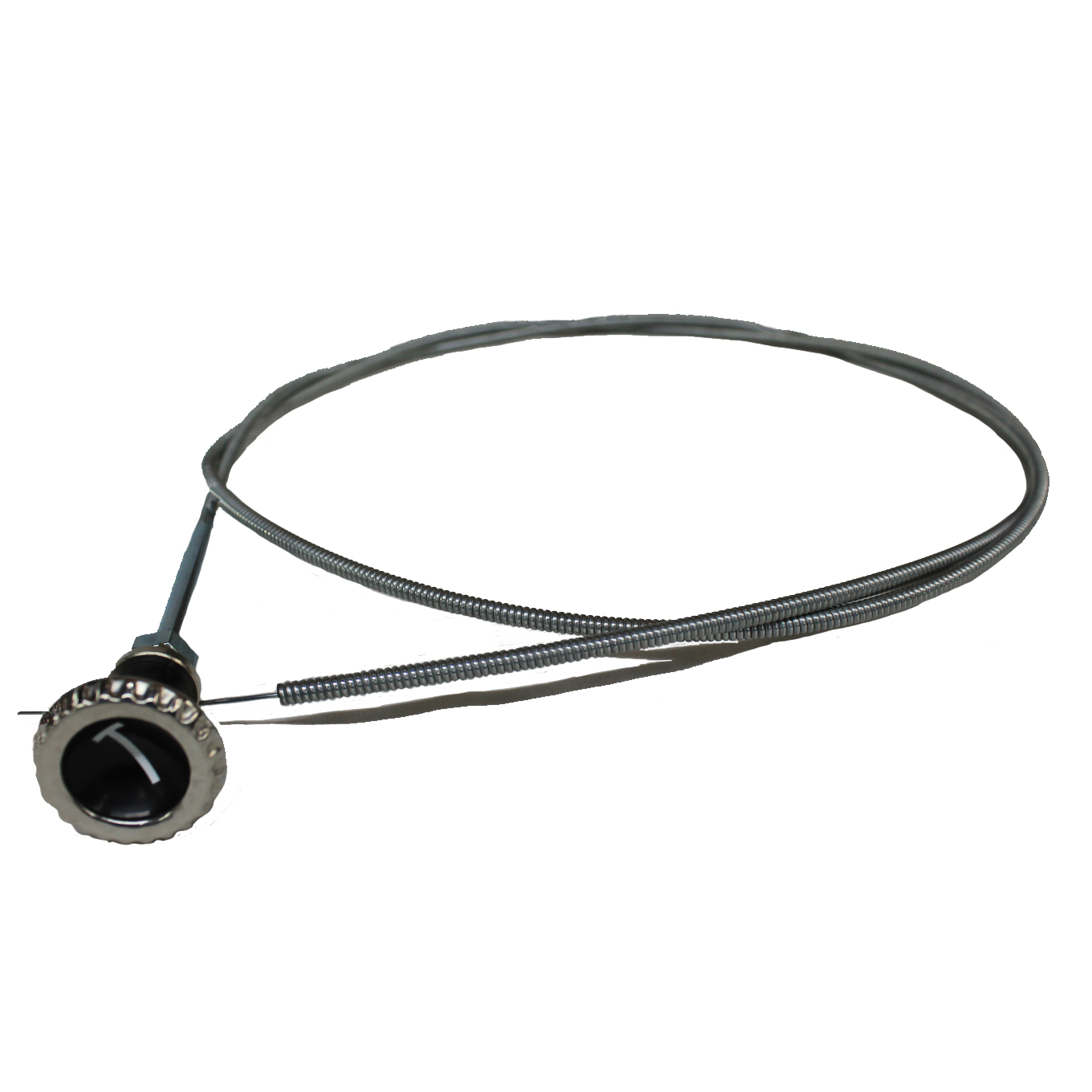 1960-1963 Throttle Cable With Black Knob & Stainless Ring Chevrolet and GMC Pickup Truck