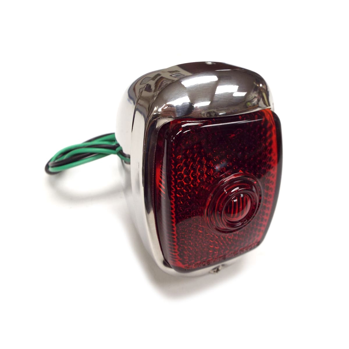 1940-1953 Taillight Left Stainless with License Lens and Red Glass Lens Chevrolet and GMC Pickup Truck