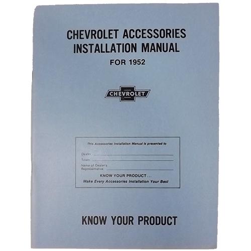 1952 Accessory Installation Booklet Chevrolet and GMC Pickup Truck