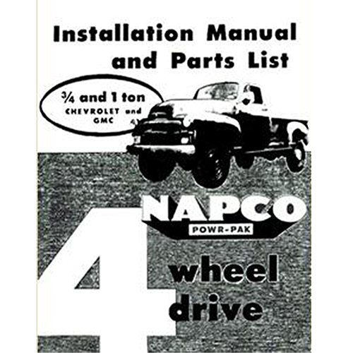 1956-1963 Napco Installation Manual for 3/4-ton and 1-ton Chevrolet and GMC Pickup Truck