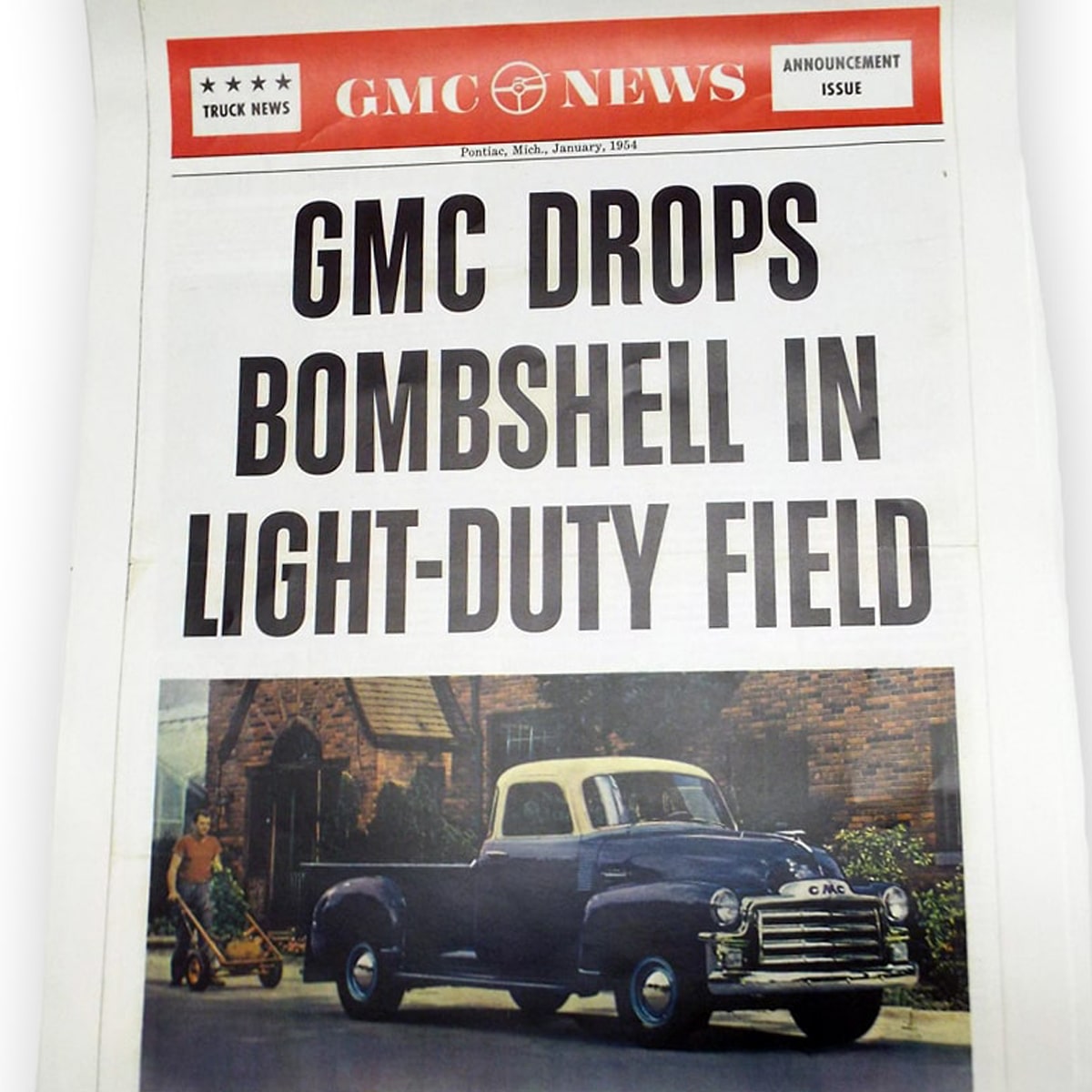 1954 Newspaper Explains Features of 1954 Model 4 Pages GMC Pickup Truck