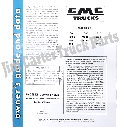 1955-1956 Owners Guide GMC Pickup Truck