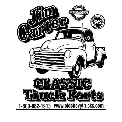 1947-1955 T-Shirt Medium Ash Color Jim Carter Black Print on front Chevrolet and GMC Pickup Truck