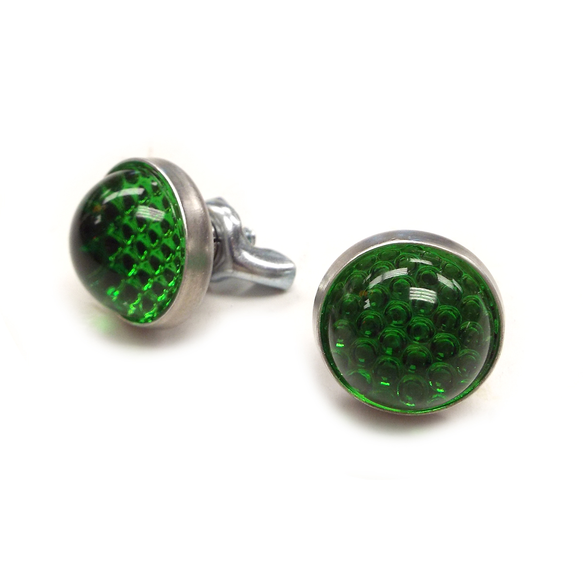 Reflector License Plate Fasteners Green Glass Reflective Jewels Chevrolet and GMC Pickup Truck