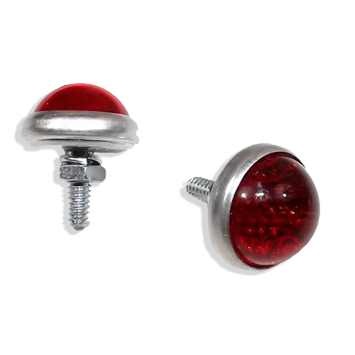 Reflector License Plate Fasteners Red Glass Reflective Jewels Chevrolet and GMC Pickup Truck