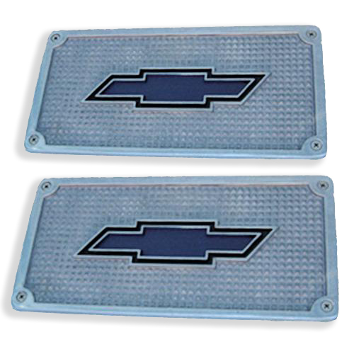 Running Board Step Plates Polished Aluminum with Chevrolet Emblem Pickup Truck