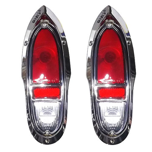 1955-1958 Cameo Taillight Chrome Die Cast Metal Chevrolet and GMC Complete