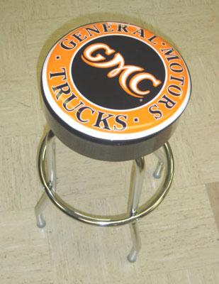 Counter or Bar Stool ( Black with GMC Design on Top) GMC Pickup Truck