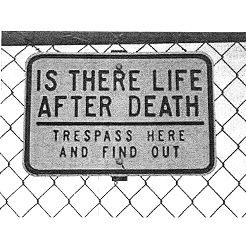 No Trespass Sign Metal Black on White 12 high x 18 long