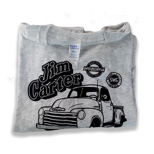 1947-1955 T-Shirt X-Large Ash Color Jim Carter Black Print on front Chevrolet and GMC Pickup Truck