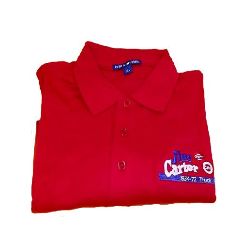 Polo Shirt Lg Red with Jim Carter Chest Logo Chevrolet and GMC Pickup Truck