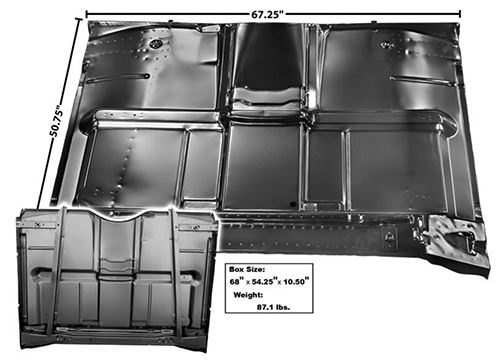 1968-1972 Cab Floor Pan Includes reinforcing Brace Chevrolet and GMC Pickup Truck