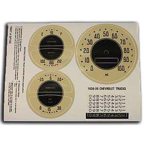 1936-1939 Gauge Refacing Kit Chevrolet Pickup Truck