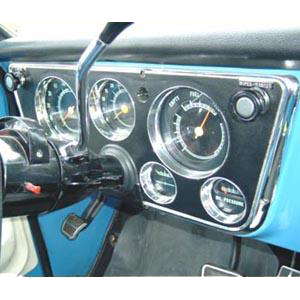 1969-1972 Gauge Cluster Housing Black With Chrome (SHOW QUALITY) Chevrolet and GMC Pickup Truck