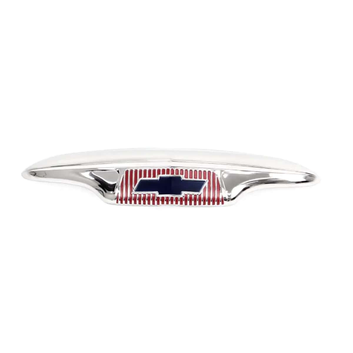 1954-1955 Hood Emblem Chrome With Red Stripes and Blue Bowtie Chevrolet Pickup Truck