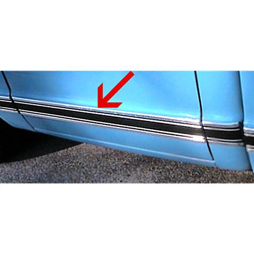 1969-1972 Wide Side Moldong Black-Door Molding -Left Chevrolet and GMC Pickup Truck