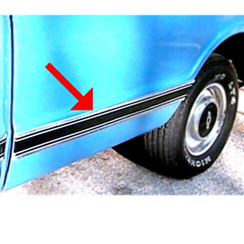 1969-1972 Wide Side Molding-Black-Bed Front Molding-Left-127 Inch Wheel Base Chevrolet and GMC Pickup Truck