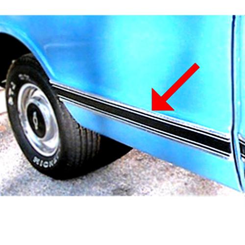 1969-1972 Wide Side Molding-Black-Bed Front Molding-Right-127 Inch Wheel Base Chevrolet and GMC Pickup Truck