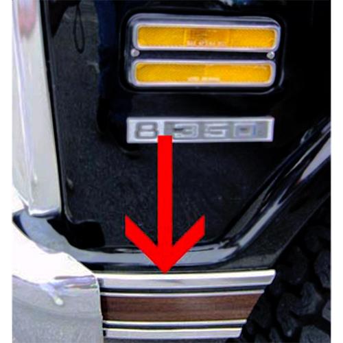 1969-1972 Front Lower Left Fender Molding with Wood Grain Insert Chevrolet and GMC Pickup Truck