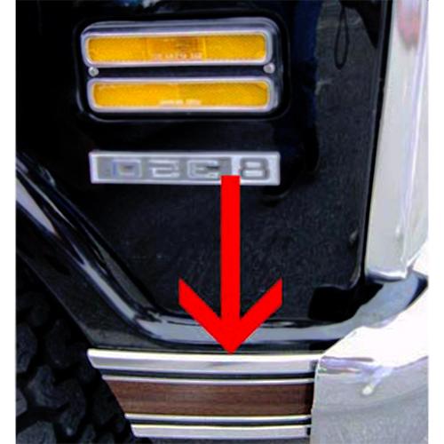 1969-1972 Front Lower Right Fender Molding with Wood Grain Insert Chevrolet and GMC Pickup Truck