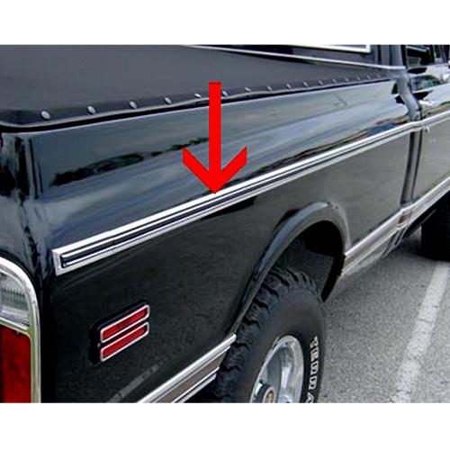 1969-1972 Upper Bed Side Molding 115-inch Wheel Base Chevrolet and GMC Pickup Truck