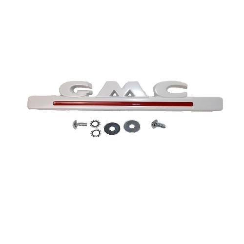 1952-1953 Hood Side Emblem White and Red GMC Pickup Truck