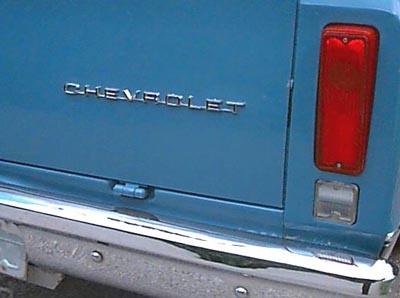 1967-1972 SUBURBAN REAR DOOR-TAILGATE EMBLEM LETTERS CHROME Chevrolet Pickup Truck