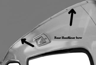 Late 1947-1955 Headliner Rear Bow Metal New Chevrolet and GMC Pickup Truck