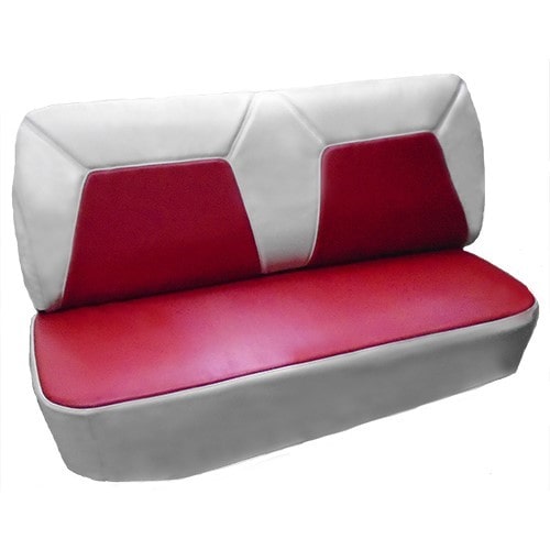 1955-57 GMC Upholstery Kit Suburban-Carrier as Original Red Insert and Ivory Vinyl