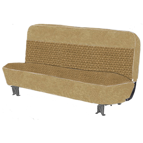 1960-1966 Light Brown Vinyl Edging with Sandstone Insert Seat Kit Chevrolet and GMC Pickup Truck