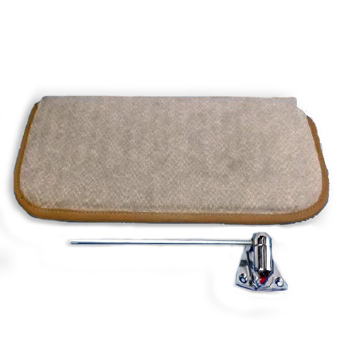 1939-1946 Sunvisor Beige Pad and Chrome Bracket as Original Chevrolet and GMC Pickup Truck