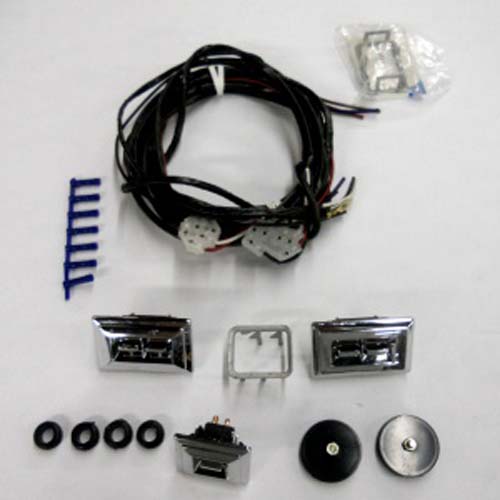 1967-1972 Window Regulator Switch Chrome For Electric Conversion With Harness Chevrolet and GMC Pickup Truck